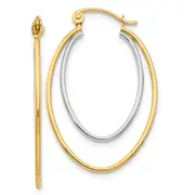 14K Two-Tone Two Tone Lightweight Hoop Earrings