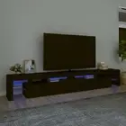 TV Cabinet with LED Lights Black 260x36.5x40 cm Modern Furniture Storage U 52779