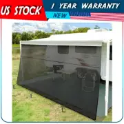 11.1FT RV Awning Sun Shade Screen Mesh For Camper Trailer Canopy 90% UV Blocker