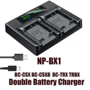 Dual Battery Charger For Sony NP-BX1 FDR-X1000V X3000 HDR-AS10 AS100V AS15 AS20