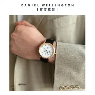 【Daniel Wellington】DW 手錶 Iconic Chronograph 42ｍｍ冰川白三眼皮革錶白錶盤
