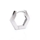 Sterling Silver Hexagon Nose Ring Hoop with Clicker, Handmade Piercing Jewelry
