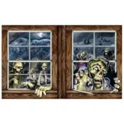 Halloween Zombie Attack 38" x 62" Insta-View Plastic Halloween Wall Decorations