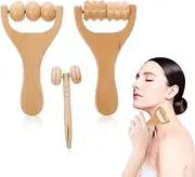 GLEAVI 3pcs Massage Hand Roller Massagers for Neck Wooden Massager Tool Massage Stick Roller Compact Shoulder Massager Wooden Massage Roller for Back Rolling Foot Massager The Face Ball
