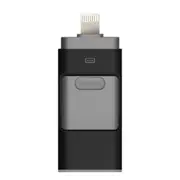 3 In 1 32Gb 8 Pin + Micro Usb + Usb 3.0 Metal Push-Pull Flash Disk With Otg Function(Black)