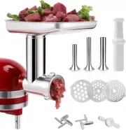 Food Grinder Attachment for KitchenAid Mixers,Stainless Steel Metal Silver