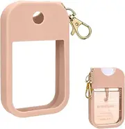 Hand Sanitizer Spray Case Compatible with Touchland, Silicone Hand Sanitizer Case Holder with Keychain for Touch Land Mist Case 1FL. OZ (Blush Beige)