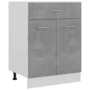 Wooden Kitchen Drawer Bottom Cabinet Shelf Storage Cupboard Grey 60x46x81.5cm