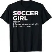 [X.Style] Soccer Girl Definition ds845 T-Shirt Black