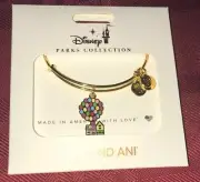 Disney Pixar Alex and Ani Up House Gold Tone Bracelet UP Balloons NEW