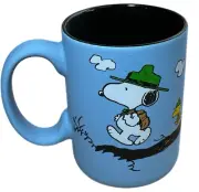 PEANUTS SNOOPY & Woodstock Park Ranger Camping Coffee Mug Tea Cup 18 oz. NEW