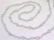 30" HAND KNOTTED OPALITE BEADED NECKLACE & EARRING SET LOVELY