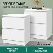 ALFORDSON 2x Bedside Table Nightstand Storage Cabinet Side End Table White