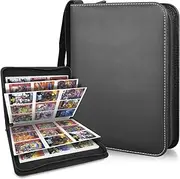 [CyperEver] 1440 Pockets Trading Card Binder, 9 Pocket Top Loader Playing Card Holder Trading Card Album with 80 Removable Card Sleeves, Trading Card Storage for TCG Pokemon Yoto Soccer Cards Folder