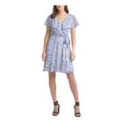 NWT DKNY Flutter Sleeve Faux Wrap Dress $129. Ladies 16
