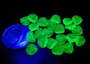 URANIUM Yellow Vaseline pressed glass Petal Beads 8x7mm (50pcs)