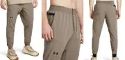 New UNDER ARMOUR men's $100 Unstoppable Joggers - Water-Repellant Tan size XL