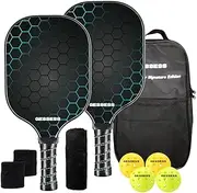 Gessess Pickleball Set of 2 Paddles with 4 Balls and Accessories