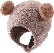 [RYZGOJV] Kids Winter Hat Knitted Hat, Unisex Kids Toddler Children Hat with Neck Straw Cute Warm Keep Cap Mouse-Brown, Multicolor, One Size