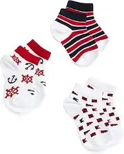[Jefferies Socks] Little Girls' Uniform Sailor Girl Low Cut Triple Treat Socks (Pack of 3) - Multi