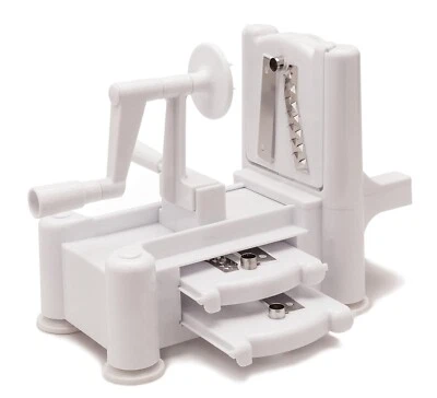 Helen’s Asian Kitchen Spiral Vegetable Slicer with Suction Base, 3 Blades
