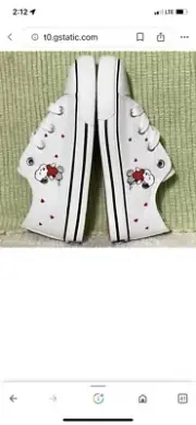 Peanuts® Snoopy White Canvas Lace-Up Children's Shoes Size 1 NWT