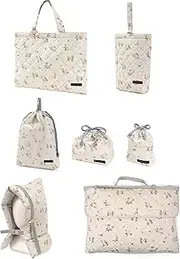[COLORFUL CANDY STYLE] NU401800 School Entrance School Entrance 7-Piece Set, Lesson Bag, Shoe Case, Clothing, Gymnastics Clothes Bag, Lunch Bag, Cup Bag, Small Items, Disaster Preparedness Headband,
