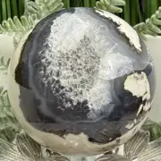 Volcanic Agate Quartz Sphere UV Reactive Crystal Ball 226g 56mm
