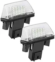 FIQOME License Plate Light, 18 LED LeftRight Car License Plate Lamp, for Citroen, C3 2002-2009 Automotive License Plate Light Assemblies 2pcs.-for c3 number plate light grand c4 picasso c3 phase 1 Car
