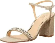 Jewel Badgley Mischka Women's Lori Heeled Sandals Color Gold-Tone Glitter 6.5M