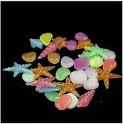 20, 30,50,100 Pcs Aquarium Ornaments Stones Glow in The Dark Luminous Pebbles Stones for Garden Ornament Fish Tank Decoration (Color : Sea Shall and Stones, Size : 300pcs)