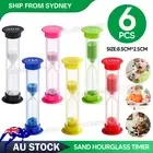 6x Sand Hourglass Timer AU SET-30Second Sandtimer Transparent 30s/1/2/3/5/10Min