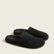 J. Crew NWT Pacific Sherpa-Lined Suede Clogs - Black - Size 6.5