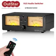 VU3 2-In-2-Out Audio Power Amplifier 100Wx2 Speaker Switcher with Dual VU Meter