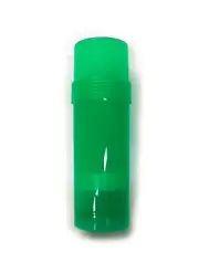 (24) Empty Clear Plastic Deodorant Containers - 2.5 Oz Cylinders (GREEN)