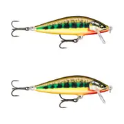 2x Rapala 3.5cm Countdown Sinking Hardbody Balsa Fishing Lures - Gilded Vairon
