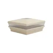 6" Sq. Neptune Solar LED Lighted Vinyl Post Cap - Beige