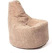 Beanbag Chair Adult Jumbo Cord Seat Corduroy Fabric Indoor Gaming Chair Bean Bag Bedroom POD Bag High Back Ergonomic Design for Body Support Large Lounge Boho Decor Living Room Gamer(Mocha)