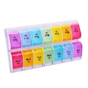 Weekly Pill Case Organizer Medicine Pill Box Storage Daily Twice a day AMPM US