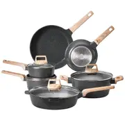 17-Piece Granite Nonstick Cookware Set with Heat-Resistant Handles