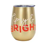 Annabel Trends 295ml Stainless Steel Wine Tumbler Double Walled Drink Cup Tipsy