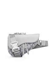Dior Saddle Bag in Gray CD Diamond Canvas and Smooth Calfskin