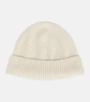 [Loro Piana] Loro Piana Fobello ribbed-knit cashmere beanie UK 6 5/8 white