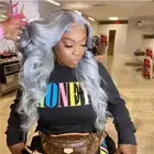 Grey Human Hair Wig Blonde 613 13x4 Transparent Lace Frontal Wig Colored Wig
