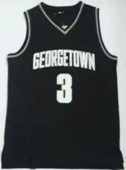 Black Color Allen Iverson Georgetown #3 Jersey