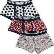 [4 KIDZ] Childrens Kids Boys Elasticated 3 Pack Multipack Cotton Boxer Trunks Underwear