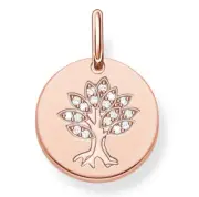 THOMAS SABO ROSE GOLD TREE DISC CUBIC NECKLACE STIRLING SILVER CHAIN RRP £95