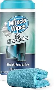 MiracleWipes for Electronics Cleaning - Screen Wipes Designed for TV, Phones, Monitors and More - (60 Count)