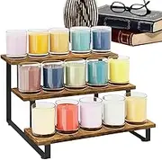 Wood Riser | 3-Step Condiments Jars Shelf - Portable Straight Retail Display Riser for Kitchen Hosting Events Market Fair Catering Farmhouse Jewellery