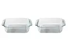 Pyrex 222 Glass Baking Dishes 2qt Set 8 Inch Clear Casserole Microwave Safe